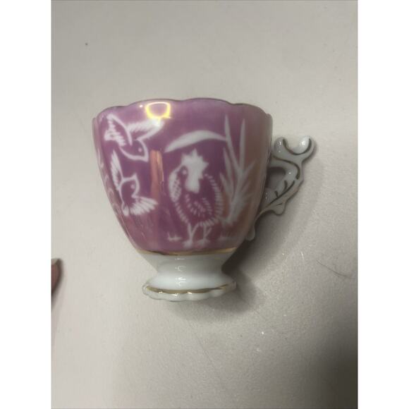 Japanese Shafford Vintage Tea Cup and Saucer Pink Gold Birds - Picture 3 of 6
